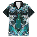New Zealand Kotiate Weapon Hawaiian Shirt Aotearoa Mango Paua Shell Maori Pattern