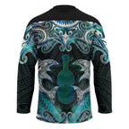 New Zealand Kotiate Weapon Hockey Jersey Aotearoa Mango Paua Shell Maori Pattern
