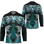 New Zealand Kotiate Weapon Hockey Jersey Aotearoa Mango Paua Shell Maori Pattern
