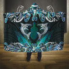 New Zealand Kotiate Weapon Hooded Blanket Aotearoa Mango Paua Shell Maori Pattern