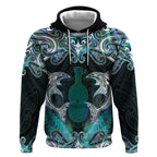 New Zealand Kotiate Weapon Hoodie Aotearoa Mango Paua Shell Maori Pattern