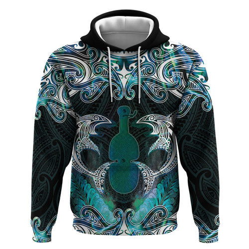 New Zealand Kotiate Weapon Hoodie Aotearoa Mango Paua Shell Maori Pattern