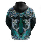 New Zealand Kotiate Weapon Hoodie Aotearoa Mango Paua Shell Maori Pattern