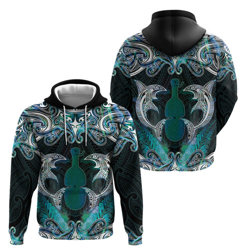 New Zealand Kotiate Weapon Hoodie Aotearoa Mango Paua Shell Maori Pattern