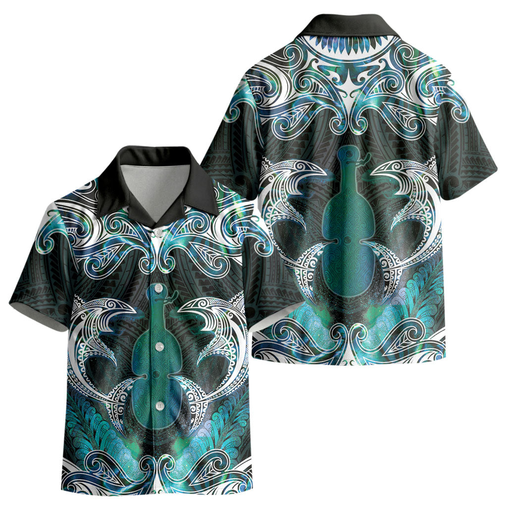 New Zealand Kotiate Weapon Kid Hawaiian Shirt Aotearoa Mango Paua Shell Maori Pattern LT22