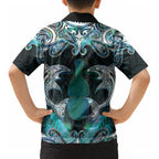 New Zealand Kotiate Weapon Kid Hawaiian Shirt Aotearoa Mango Paua Shell Maori Pattern LT22