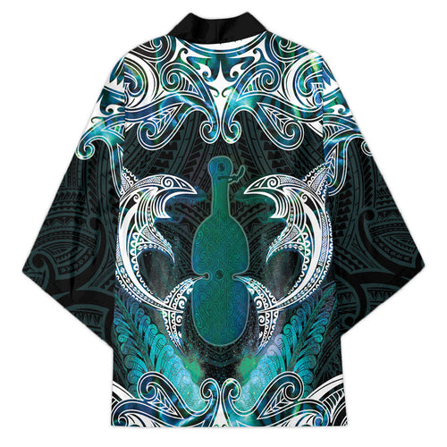 New Zealand Kotiate Weapon Kimono Aotearoa Mango Paua Shell Maori Pattern