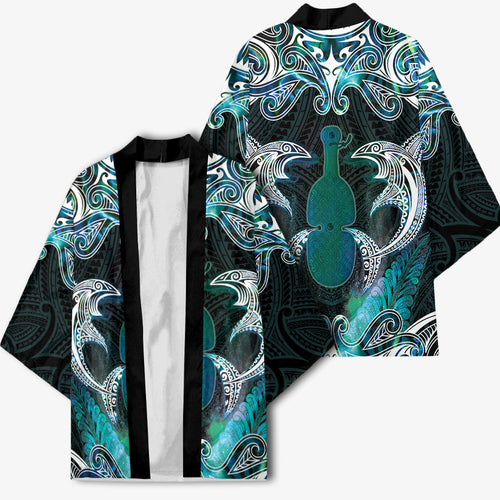 New Zealand Kotiate Weapon Kimono Aotearoa Mango Paua Shell Maori Pattern