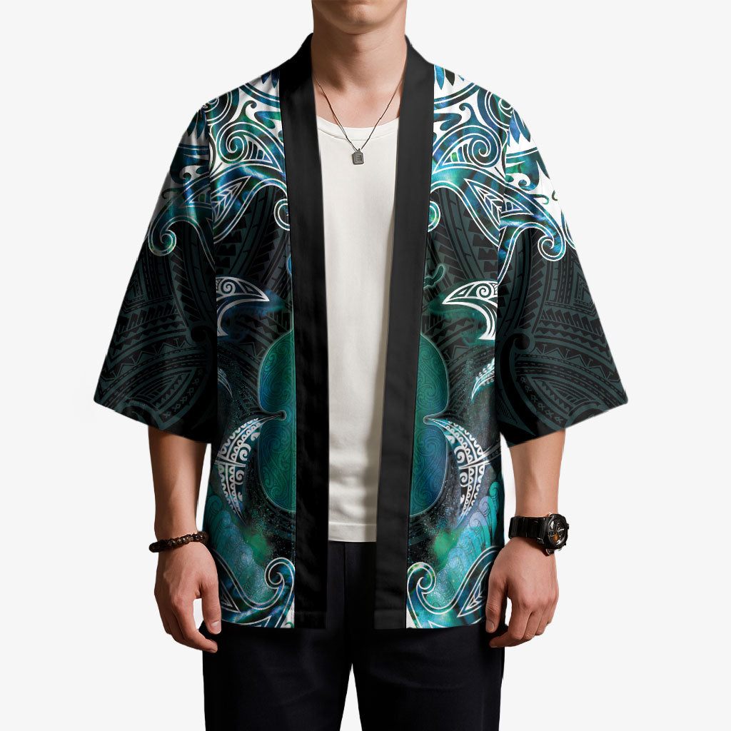 New Zealand Kotiate Weapon Kimono Aotearoa Mango Paua Shell Maori Pattern