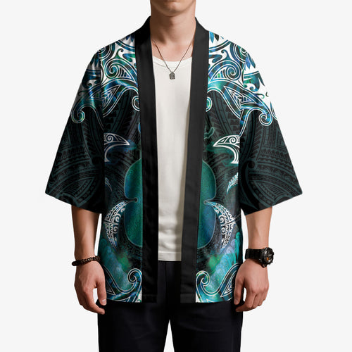 New Zealand Kotiate Weapon Kimono Aotearoa Mango Paua Shell Maori Pattern