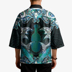 New Zealand Kotiate Weapon Kimono Aotearoa Mango Paua Shell Maori Pattern
