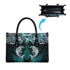 New Zealand Kotiate Weapon Leather Bag Aotearoa Mango Paua Shell Maori Pattern