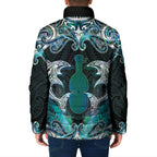 New Zealand Kotiate Weapon Padded Jacket Aotearoa Mango Paua Shell Maori Pattern