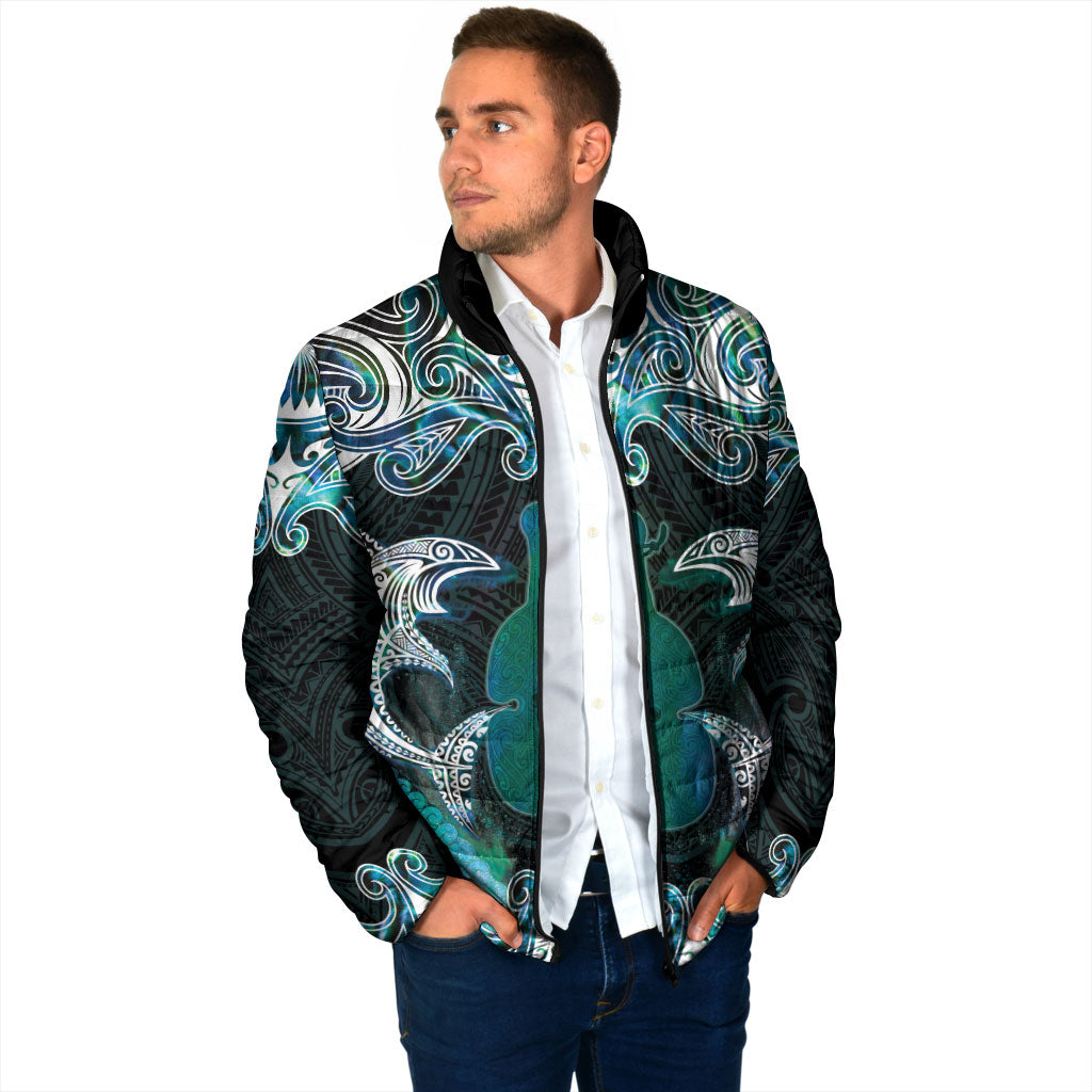 New Zealand Kotiate Weapon Padded Jacket Aotearoa Mango Paua Shell Maori Pattern