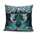 New Zealand Kotiate Weapon Pillow Cover Aotearoa Mango Paua Shell Maori Pattern