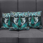 New Zealand Kotiate Weapon Pillow Cover Aotearoa Mango Paua Shell Maori Pattern