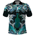 New Zealand Kotiate Weapon Polo Shirt Aotearoa Mango Paua Shell Maori Pattern