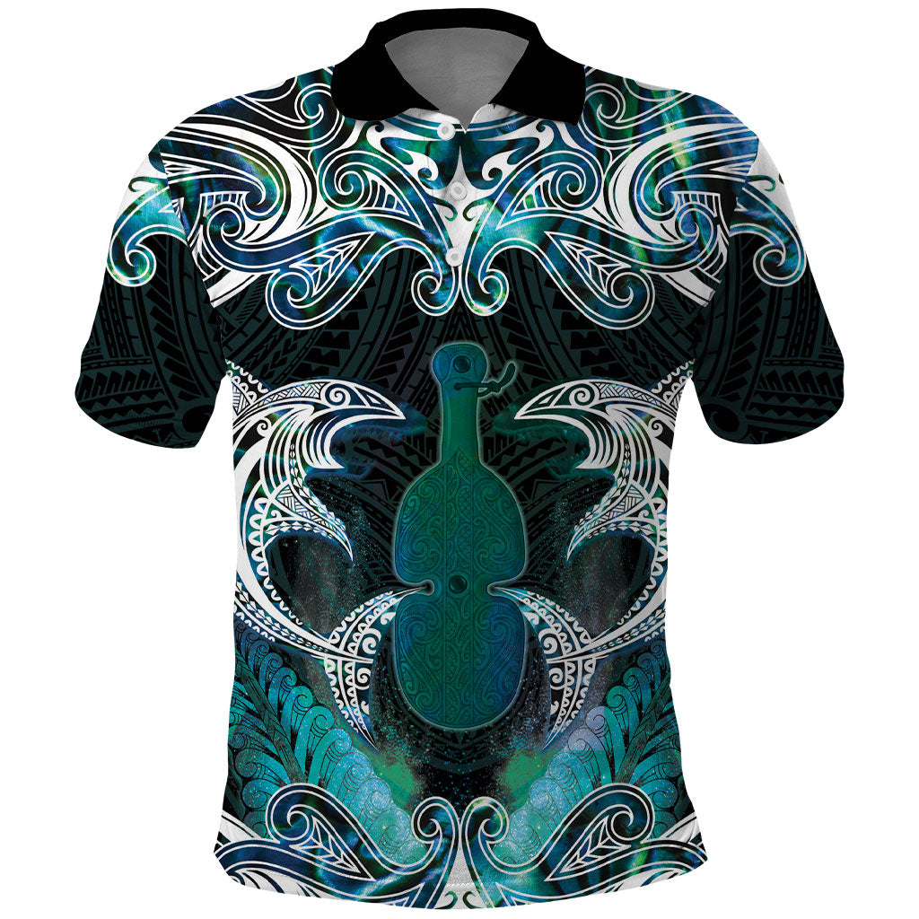 New Zealand Kotiate Weapon Polo Shirt Aotearoa Mango Paua Shell Maori Pattern