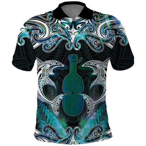 New Zealand Kotiate Weapon Polo Shirt Aotearoa Mango Paua Shell Maori Pattern