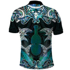 New Zealand Kotiate Weapon Polo Shirt Aotearoa Mango Paua Shell Maori Pattern