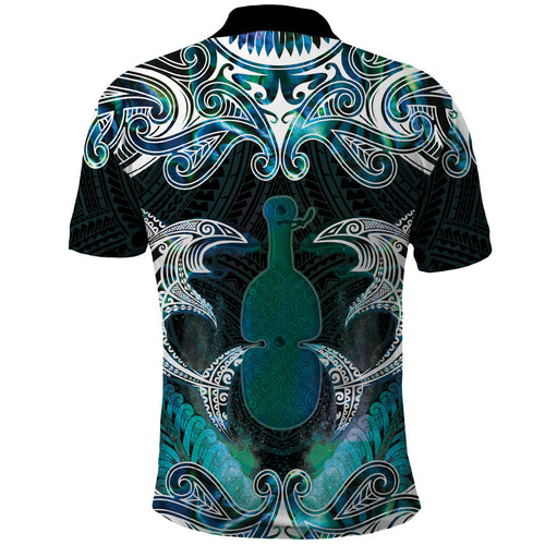 New Zealand Kotiate Weapon Polo Shirt Aotearoa Mango Paua Shell Maori Pattern