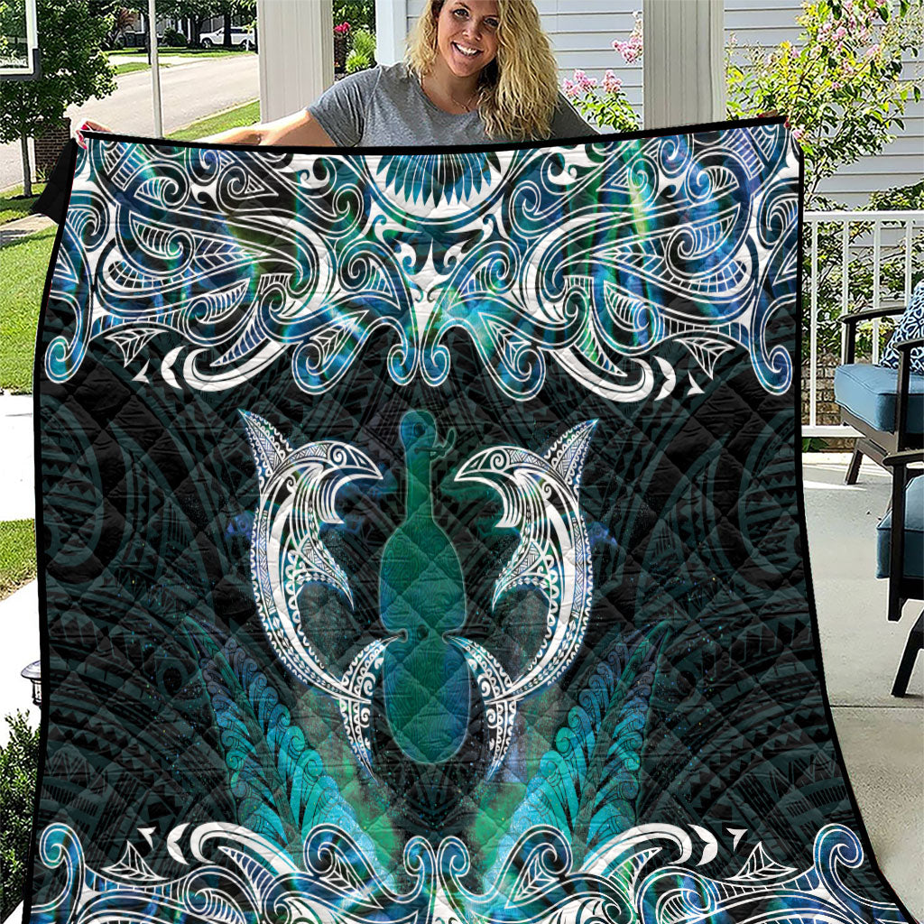 New Zealand Kotiate Weapon Quilt Aotearoa Mango Paua Shell Maori Pattern