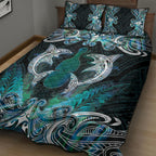 New Zealand Kotiate Weapon Quilt Bed Set Aotearoa Mango Paua Shell Maori Pattern