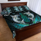 New Zealand Kotiate Weapon Quilt Bed Set Aotearoa Mango Paua Shell Maori Pattern