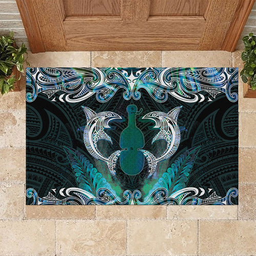 New Zealand Kotiate Weapon Rubber Doormat Aotearoa Mango Paua Shell Maori Pattern