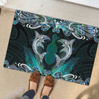 New Zealand Kotiate Weapon Rubber Doormat Aotearoa Mango Paua Shell Maori Pattern
