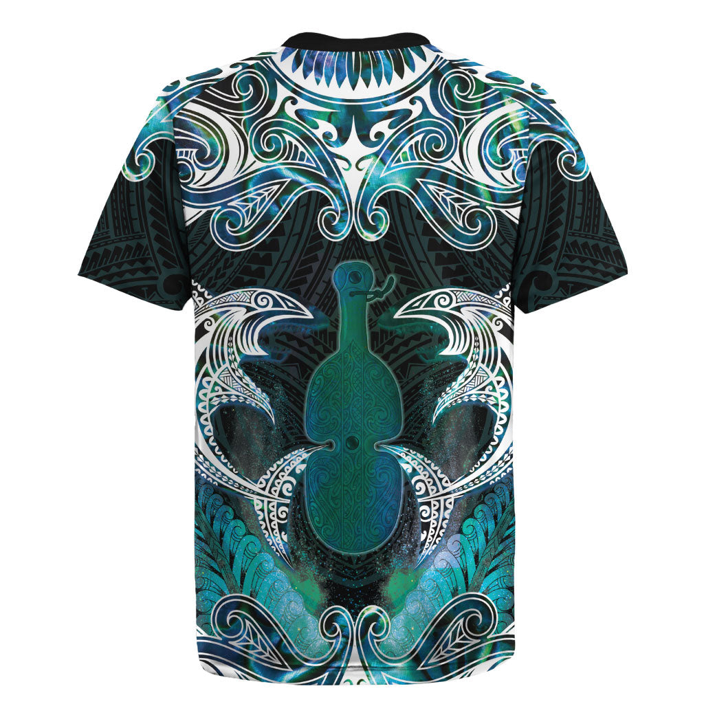 New Zealand Kotiate Weapon Rugby Jersey Aotearoa Mango Paua Shell Maori Pattern