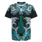 New Zealand Kotiate Weapon Rugby Jersey Aotearoa Mango Paua Shell Maori Pattern