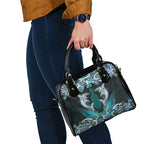 New Zealand Kotiate Weapon Shoulder Handbag Aotearoa Mango Paua Shell Maori Pattern