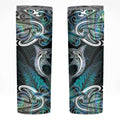 New Zealand Kotiate Weapon Skinny Tumbler Aotearoa Mango Paua Shell Maori Pattern
