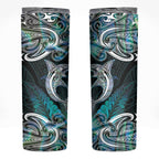 New Zealand Kotiate Weapon Skinny Tumbler Aotearoa Mango Paua Shell Maori Pattern