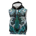 New Zealand Kotiate Weapon Sleeveless Hoodie Aotearoa Mango Paua Shell Maori Pattern