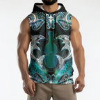 New Zealand Kotiate Weapon Sleeveless Hoodie Aotearoa Mango Paua Shell Maori Pattern