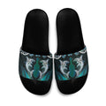 New Zealand Kotiate Weapon Slide Sandals Aotearoa Mango Paua Shell Maori Pattern