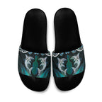 New Zealand Kotiate Weapon Slide Sandals Aotearoa Mango Paua Shell Maori Pattern