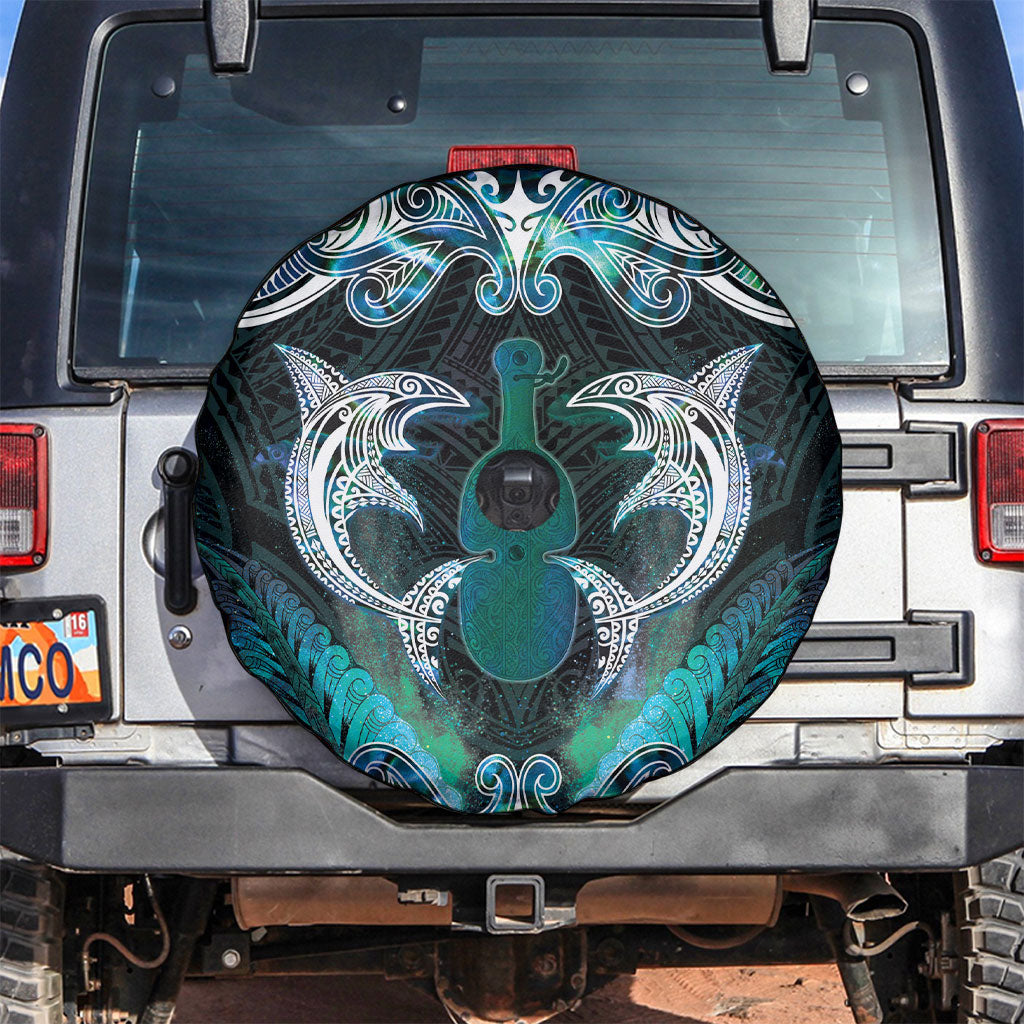New Zealand Kotiate Weapon Spare Tire Cover Aotearoa Mango Paua Shell Maori Pattern