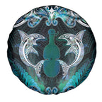 New Zealand Kotiate Weapon Spare Tire Cover Aotearoa Mango Paua Shell Maori Pattern
