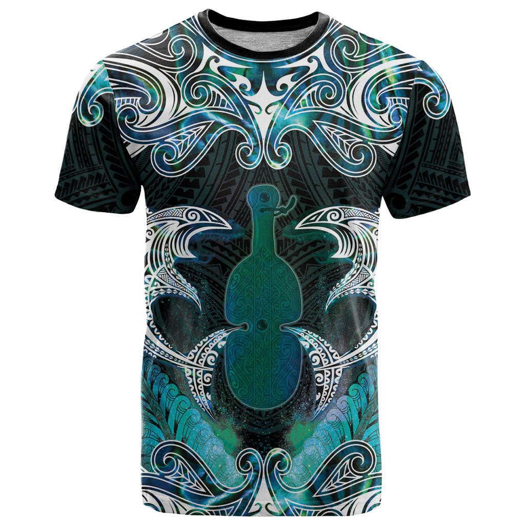 New Zealand Kotiate Weapon T Shirt Aotearoa Mango Paua Shell Maori Pattern