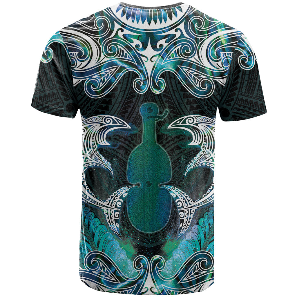 New Zealand Kotiate Weapon T Shirt Aotearoa Mango Paua Shell Maori Pattern