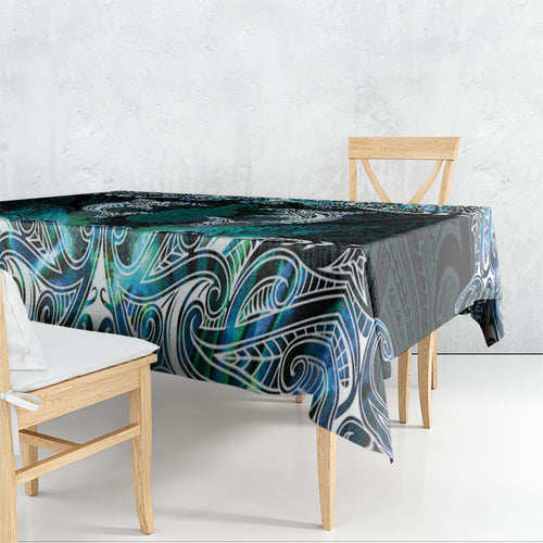 New Zealand Kotiate Weapon Tablecloth Aotearoa Mango Paua Shell Maori Pattern