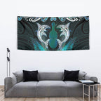 New Zealand Kotiate Weapon Tapestry Aotearoa Mango Paua Shell Maori Pattern