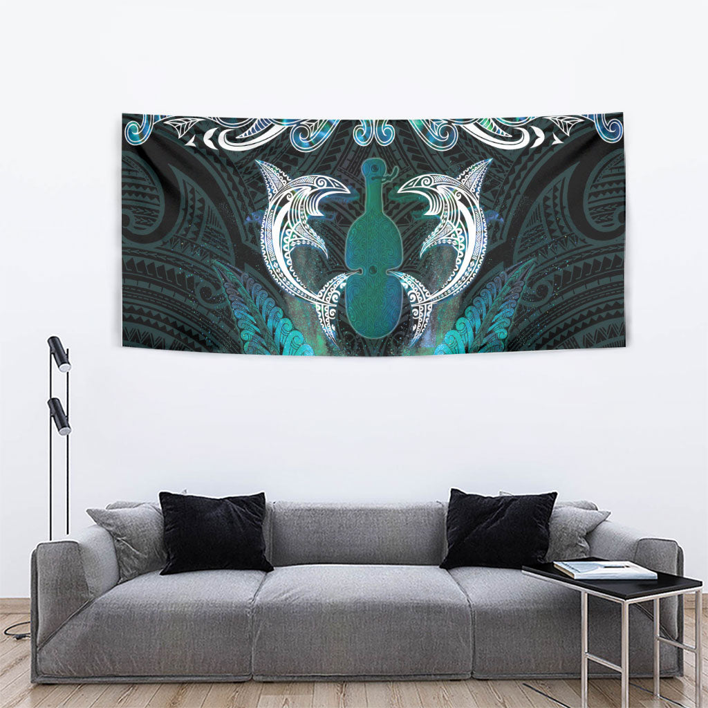 New Zealand Kotiate Weapon Tapestry Aotearoa Mango Paua Shell Maori Pattern