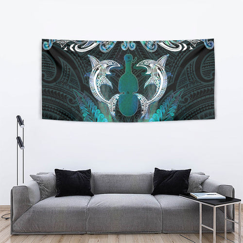 New Zealand Kotiate Weapon Tapestry Aotearoa Mango Paua Shell Maori Pattern
