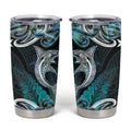 New Zealand Kotiate Weapon Tumbler Cup Aotearoa Mango Paua Shell Maori Pattern