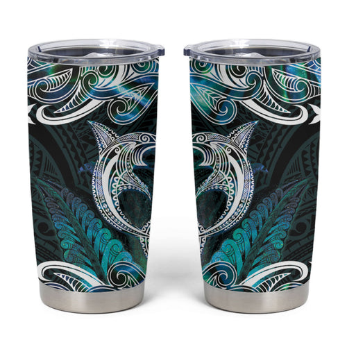 New Zealand Kotiate Weapon Tumbler Cup Aotearoa Mango Paua Shell Maori Pattern