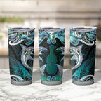 New Zealand Kotiate Weapon Tumbler Cup Aotearoa Mango Paua Shell Maori Pattern